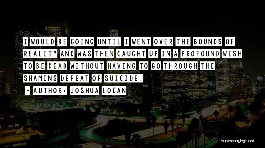 Joshua Logan Quotes: I Would Be Going Until I Went Over The Bounds Of Reality And Was Then Caught Up In A Profound