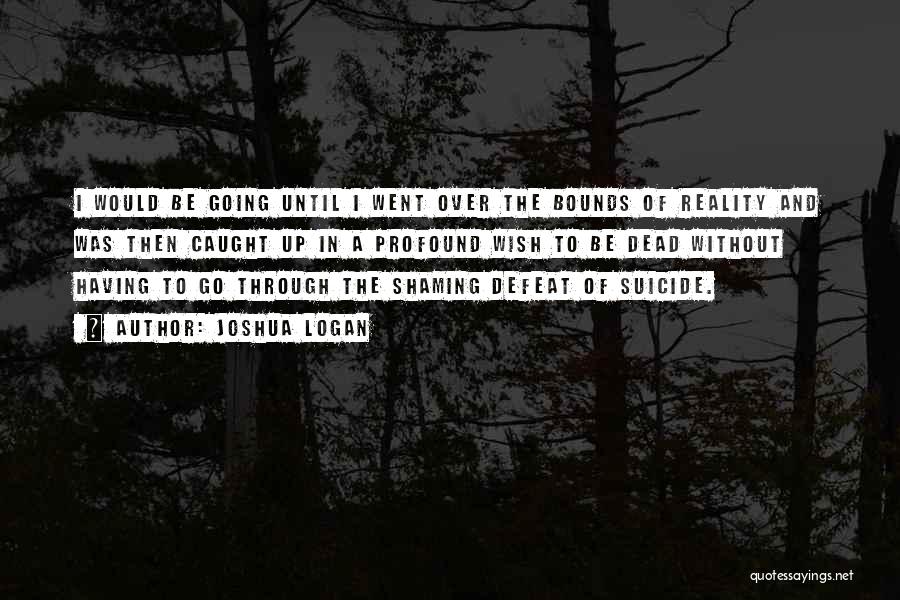 Joshua Logan Quotes: I Would Be Going Until I Went Over The Bounds Of Reality And Was Then Caught Up In A Profound