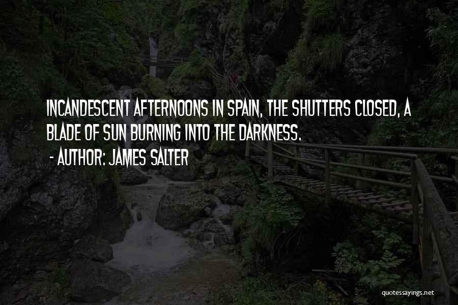 James Salter Quotes: Incandescent Afternoons In Spain, The Shutters Closed, A Blade Of Sun Burning Into The Darkness.