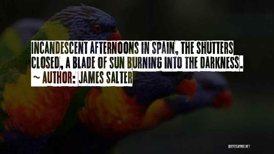 James Salter Quotes: Incandescent Afternoons In Spain, The Shutters Closed, A Blade Of Sun Burning Into The Darkness.