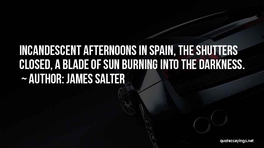 James Salter Quotes: Incandescent Afternoons In Spain, The Shutters Closed, A Blade Of Sun Burning Into The Darkness.