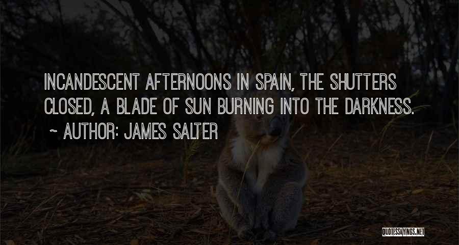 James Salter Quotes: Incandescent Afternoons In Spain, The Shutters Closed, A Blade Of Sun Burning Into The Darkness.