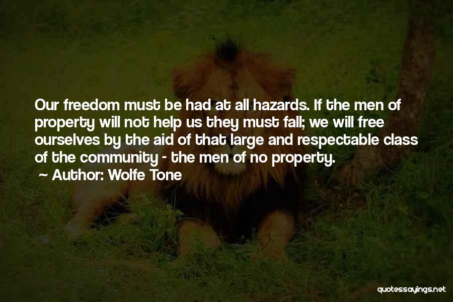 Wolfe Tone Quotes: Our Freedom Must Be Had At All Hazards. If The Men Of Property Will Not Help Us They Must Fall;