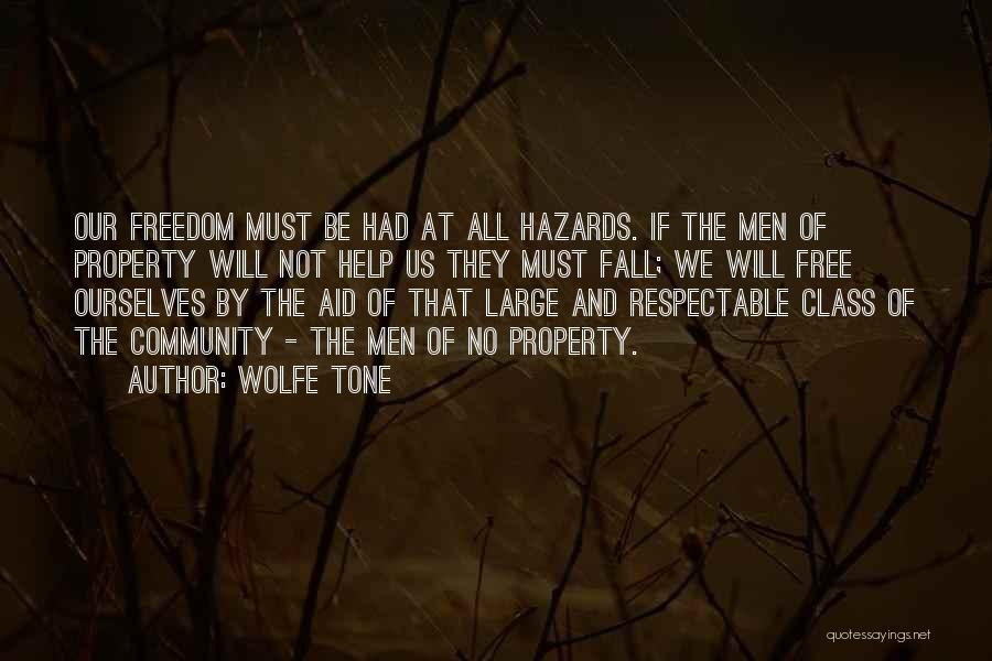 Wolfe Tone Quotes: Our Freedom Must Be Had At All Hazards. If The Men Of Property Will Not Help Us They Must Fall;