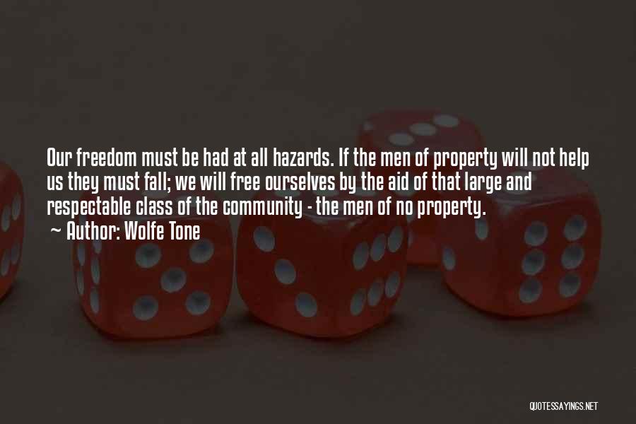 Wolfe Tone Quotes: Our Freedom Must Be Had At All Hazards. If The Men Of Property Will Not Help Us They Must Fall;