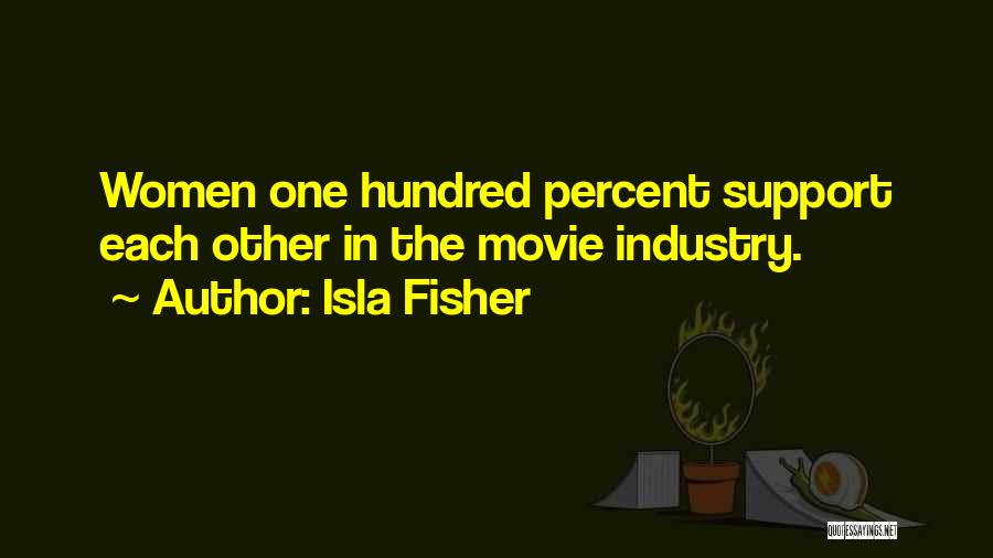 Isla Fisher Quotes: Women One Hundred Percent Support Each Other In The Movie Industry.