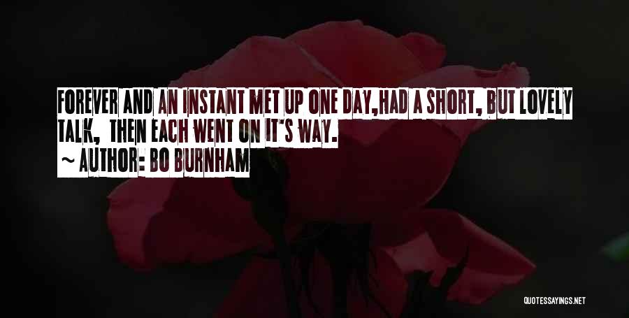 Bo Burnham Quotes: Forever And An Instant Met Up One Day,had A Short, But Lovely Talk, Then Each Went On It's Way.