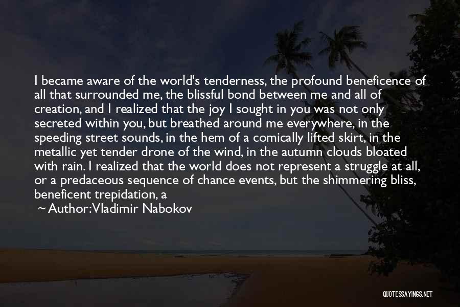 Vladimir Nabokov Quotes: I Became Aware Of The World's Tenderness, The Profound Beneficence Of All That Surrounded Me, The Blissful Bond Between Me