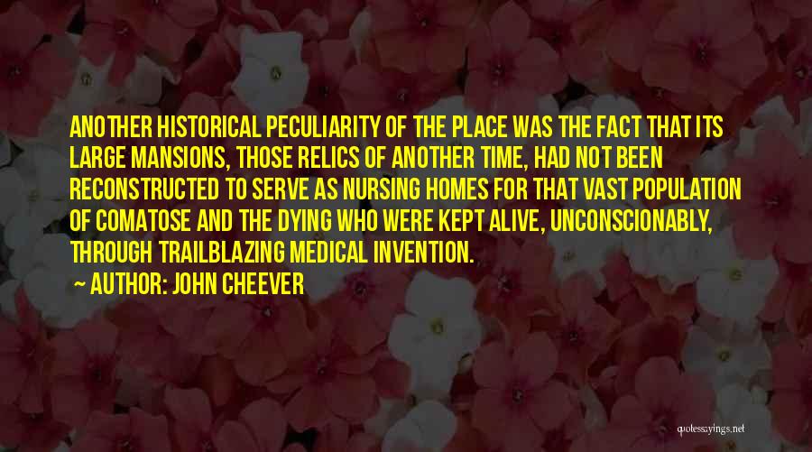 John Cheever Quotes: Another Historical Peculiarity Of The Place Was The Fact That Its Large Mansions, Those Relics Of Another Time, Had Not