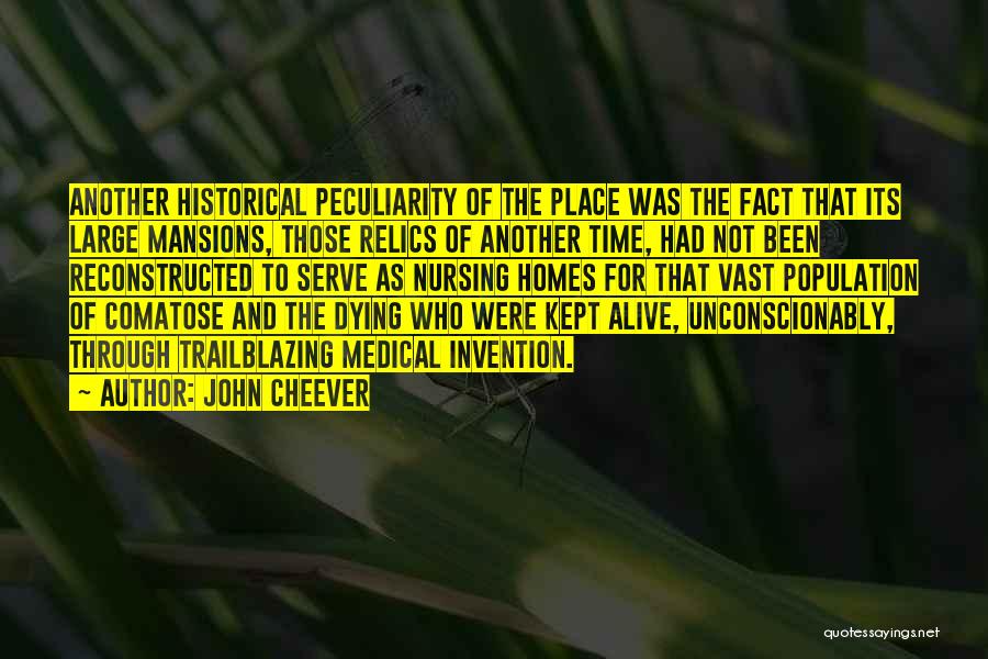 John Cheever Quotes: Another Historical Peculiarity Of The Place Was The Fact That Its Large Mansions, Those Relics Of Another Time, Had Not