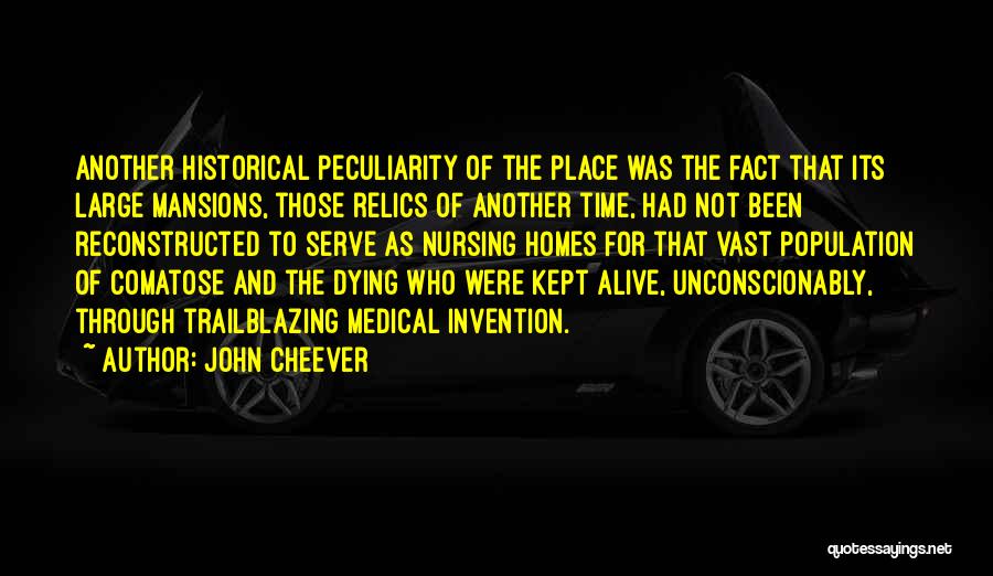 John Cheever Quotes: Another Historical Peculiarity Of The Place Was The Fact That Its Large Mansions, Those Relics Of Another Time, Had Not