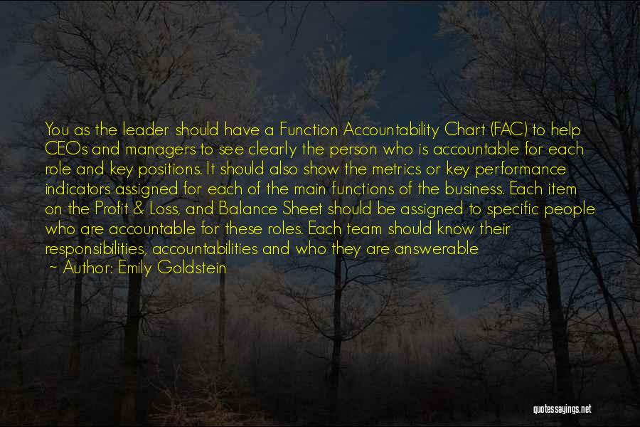 Emily Goldstein Quotes: You As The Leader Should Have A Function Accountability Chart (fac) To Help Ceos And Managers To See Clearly The