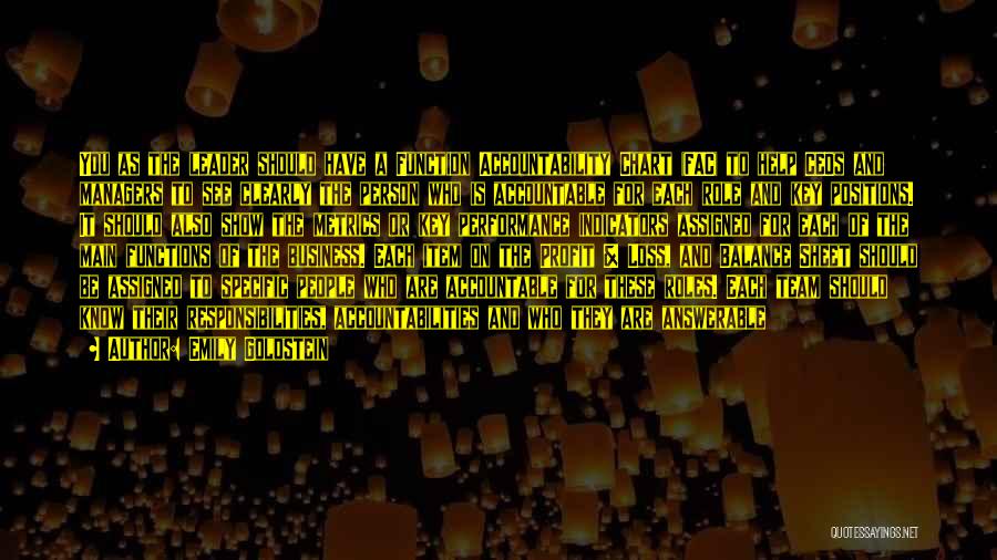 Emily Goldstein Quotes: You As The Leader Should Have A Function Accountability Chart (fac) To Help Ceos And Managers To See Clearly The
