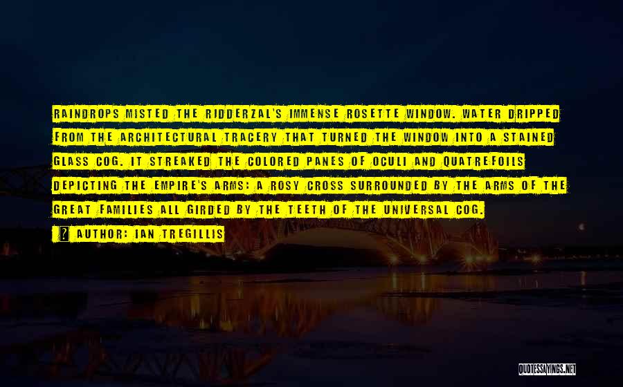 Ian Tregillis Quotes: Raindrops Misted The Ridderzal's Immense Rosette Window. Water Dripped From The Architectural Tracery That Turned The Window Into A Stained
