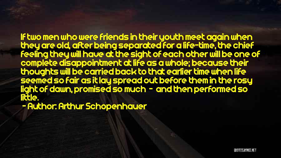 Arthur Schopenhauer Quotes: If Two Men Who Were Friends In Their Youth Meet Again When They Are Old, After Being Separated For A