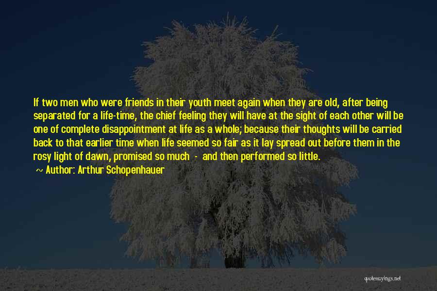 Arthur Schopenhauer Quotes: If Two Men Who Were Friends In Their Youth Meet Again When They Are Old, After Being Separated For A