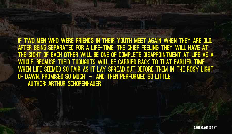 Arthur Schopenhauer Quotes: If Two Men Who Were Friends In Their Youth Meet Again When They Are Old, After Being Separated For A