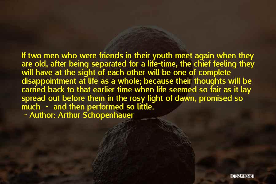 Arthur Schopenhauer Quotes: If Two Men Who Were Friends In Their Youth Meet Again When They Are Old, After Being Separated For A