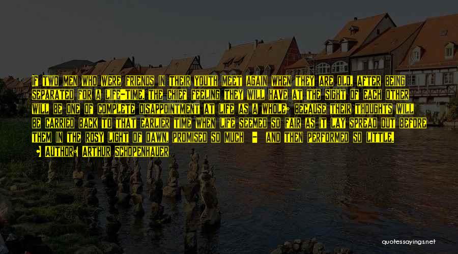 Arthur Schopenhauer Quotes: If Two Men Who Were Friends In Their Youth Meet Again When They Are Old, After Being Separated For A