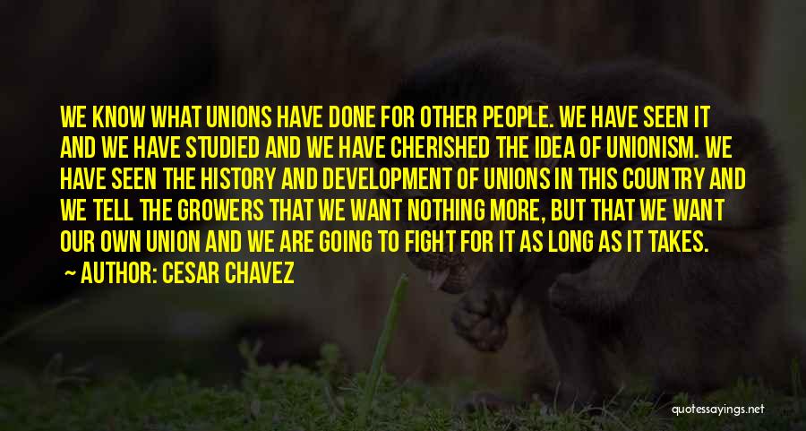 Cesar Chavez Quotes: We Know What Unions Have Done For Other People. We Have Seen It And We Have Studied And We Have