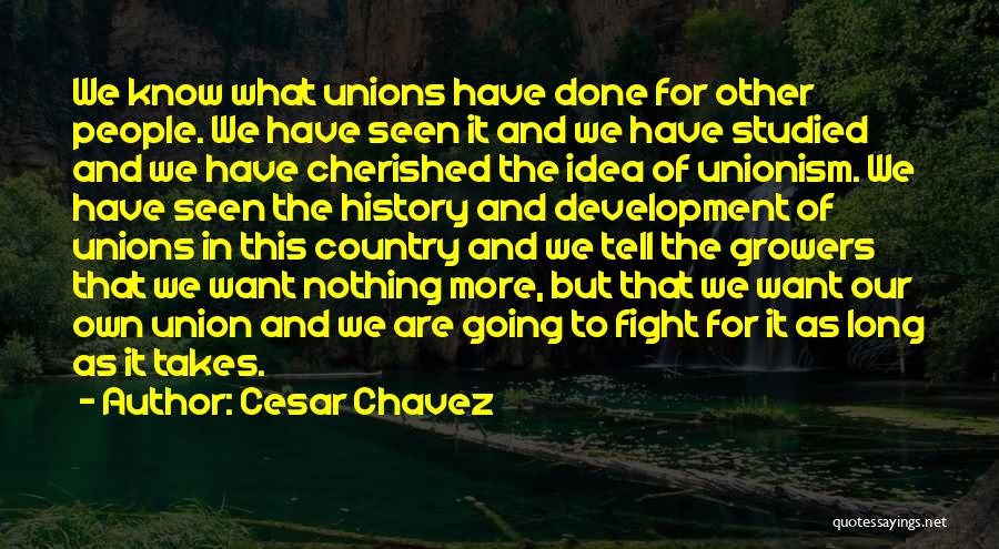 Cesar Chavez Quotes: We Know What Unions Have Done For Other People. We Have Seen It And We Have Studied And We Have