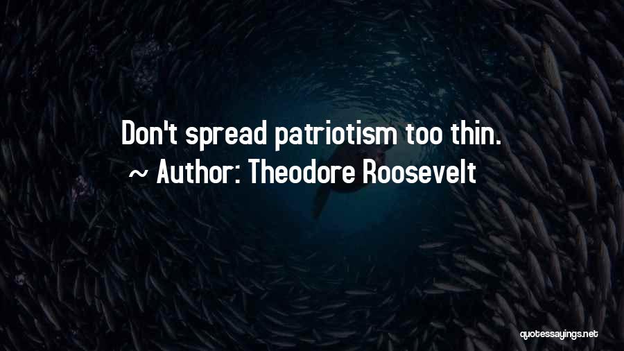 Theodore Roosevelt Quotes: Don't Spread Patriotism Too Thin.