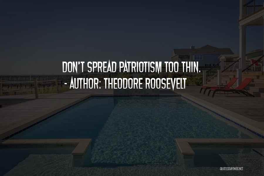 Theodore Roosevelt Quotes: Don't Spread Patriotism Too Thin.