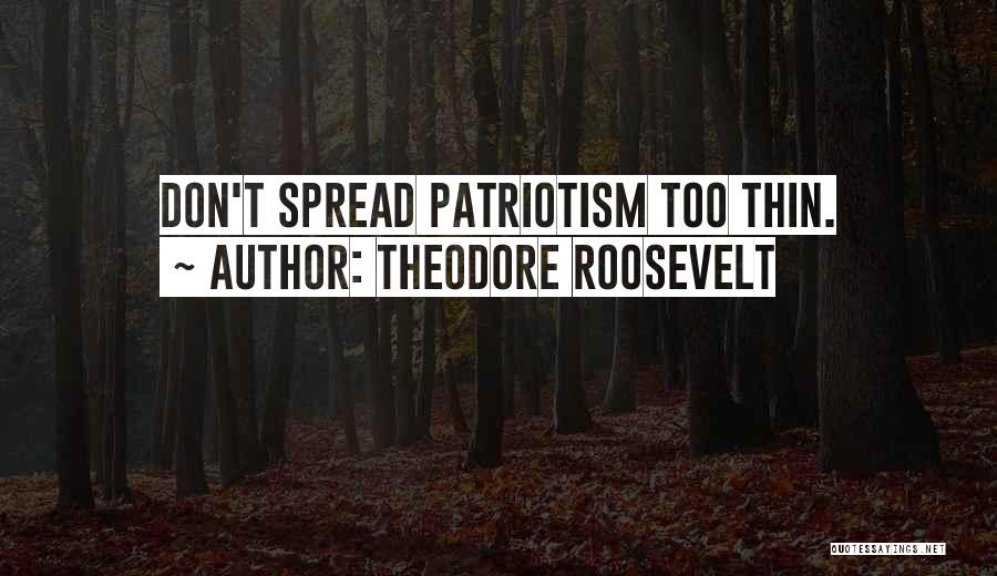 Theodore Roosevelt Quotes: Don't Spread Patriotism Too Thin.