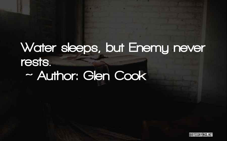 Glen Cook Quotes: Water Sleeps, But Enemy Never Rests.