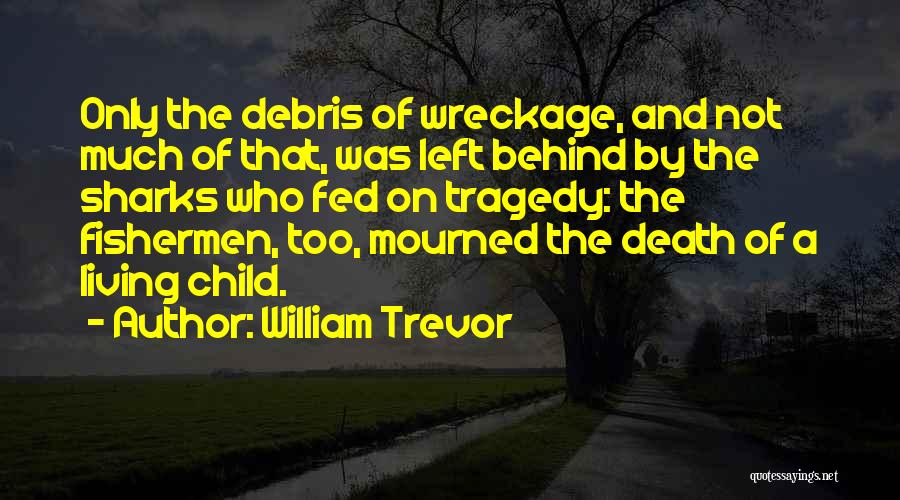 William Trevor Quotes: Only The Debris Of Wreckage, And Not Much Of That, Was Left Behind By The Sharks Who Fed On Tragedy: