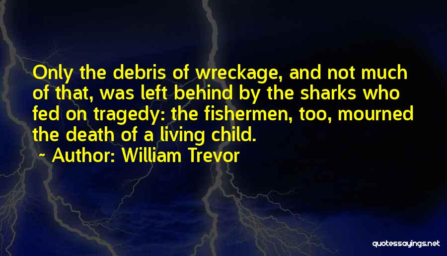 William Trevor Quotes: Only The Debris Of Wreckage, And Not Much Of That, Was Left Behind By The Sharks Who Fed On Tragedy: