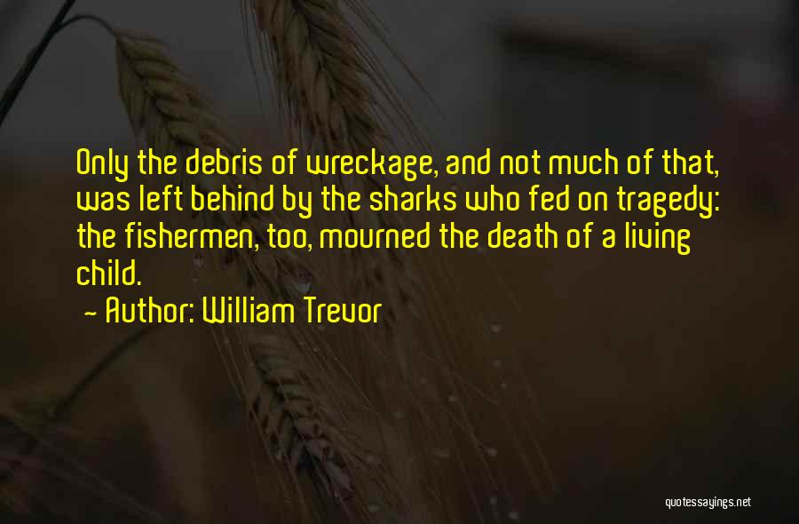 William Trevor Quotes: Only The Debris Of Wreckage, And Not Much Of That, Was Left Behind By The Sharks Who Fed On Tragedy: