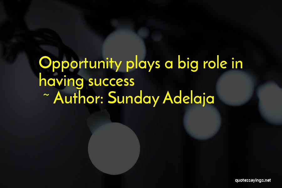 Sunday Adelaja Quotes: Opportunity Plays A Big Role In Having Success