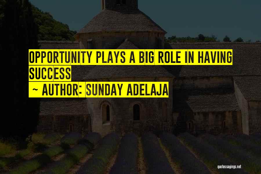 Sunday Adelaja Quotes: Opportunity Plays A Big Role In Having Success