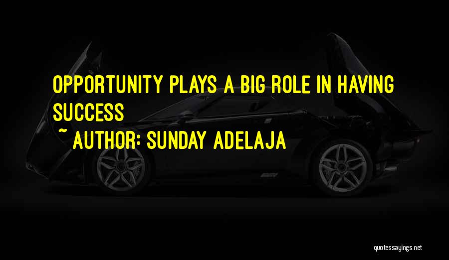 Sunday Adelaja Quotes: Opportunity Plays A Big Role In Having Success