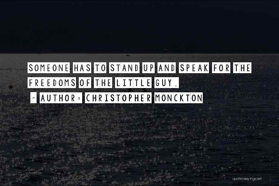 Christopher Monckton Quotes: Someone Has To Stand Up And Speak For The Freedoms Of The Little Guy.