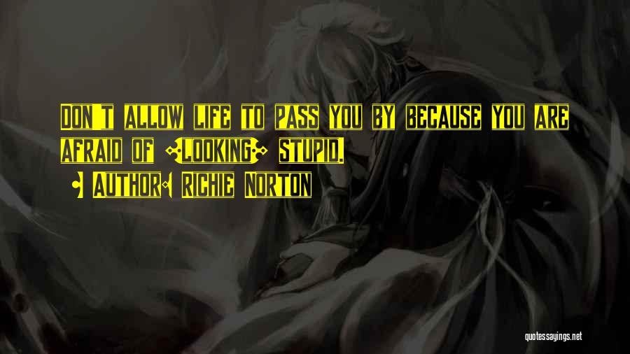 Richie Norton Quotes: Don't Allow Life To Pass You By Because You Are Afraid Of [looking] Stupid.