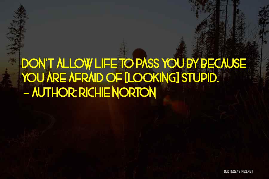 Richie Norton Quotes: Don't Allow Life To Pass You By Because You Are Afraid Of [looking] Stupid.