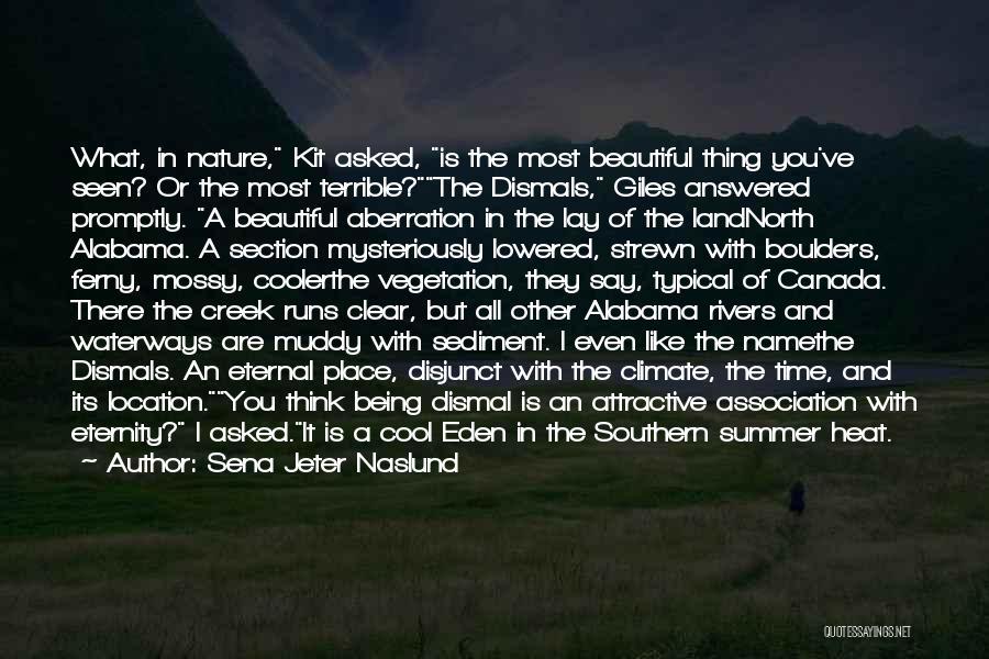 Sena Jeter Naslund Quotes: What, In Nature, Kit Asked, Is The Most Beautiful Thing You've Seen? Or The Most Terrible?the Dismals, Giles Answered Promptly.