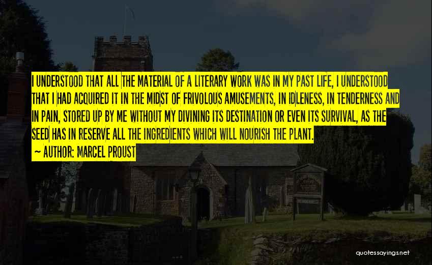 Marcel Proust Quotes: I Understood That All The Material Of A Literary Work Was In My Past Life, I Understood That I Had
