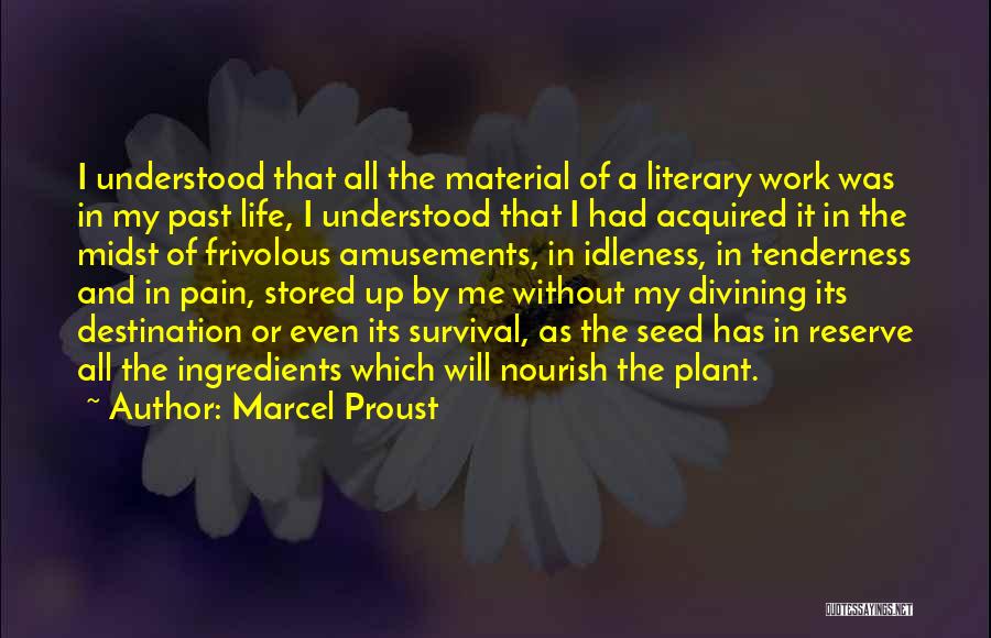 Marcel Proust Quotes: I Understood That All The Material Of A Literary Work Was In My Past Life, I Understood That I Had