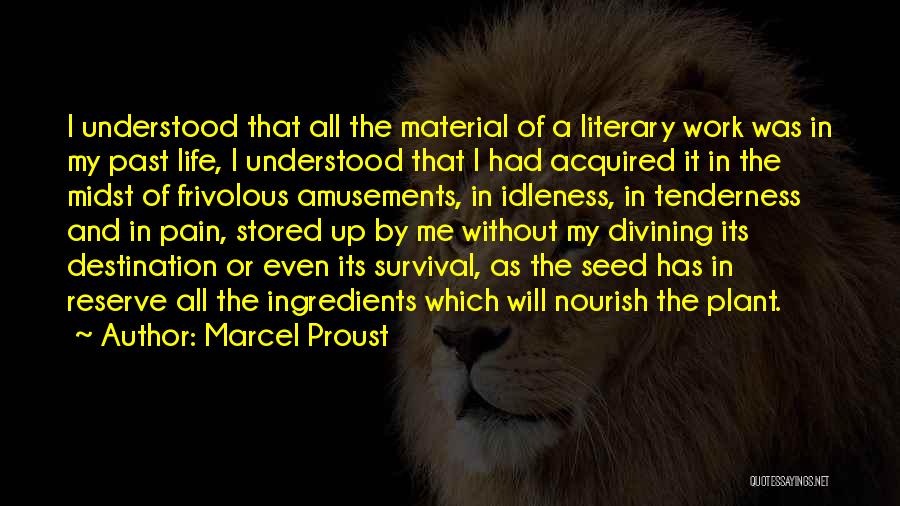 Marcel Proust Quotes: I Understood That All The Material Of A Literary Work Was In My Past Life, I Understood That I Had