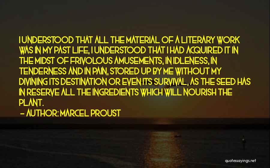 Marcel Proust Quotes: I Understood That All The Material Of A Literary Work Was In My Past Life, I Understood That I Had