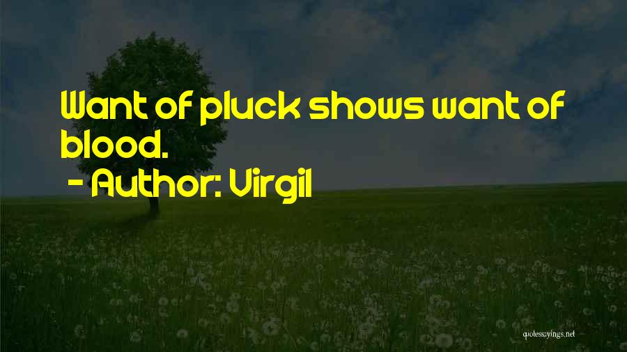 Virgil Quotes: Want Of Pluck Shows Want Of Blood.