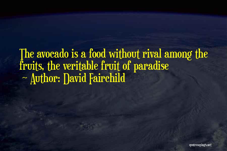 David Fairchild Quotes: The Avocado Is A Food Without Rival Among The Fruits, The Veritable Fruit Of Paradise