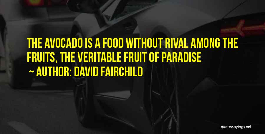 David Fairchild Quotes: The Avocado Is A Food Without Rival Among The Fruits, The Veritable Fruit Of Paradise