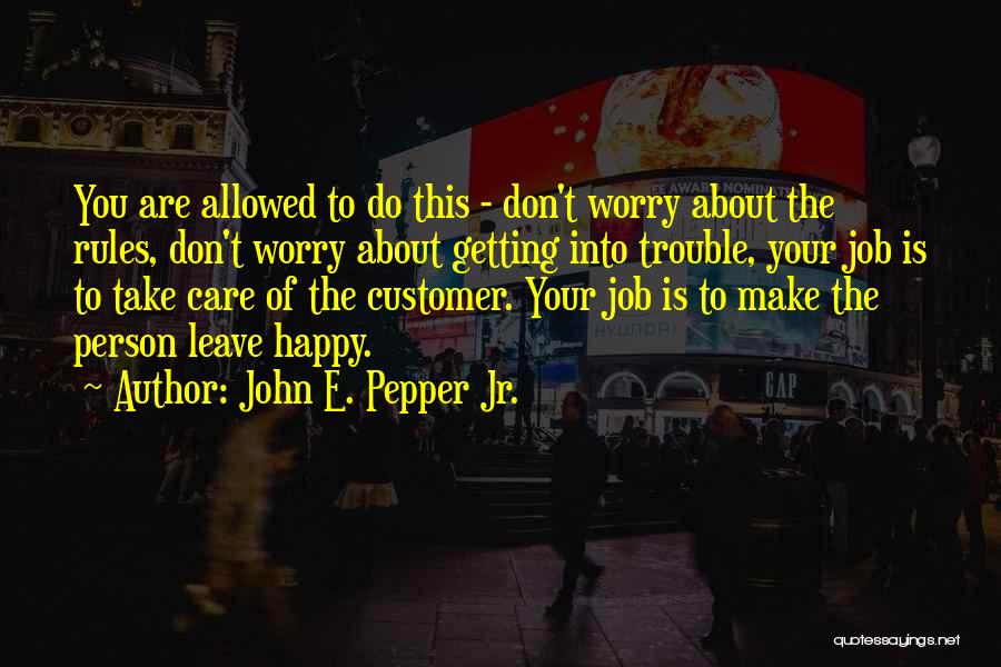 John E. Pepper Jr. Quotes: You Are Allowed To Do This - Don't Worry About The Rules, Don't Worry About Getting Into Trouble, Your Job