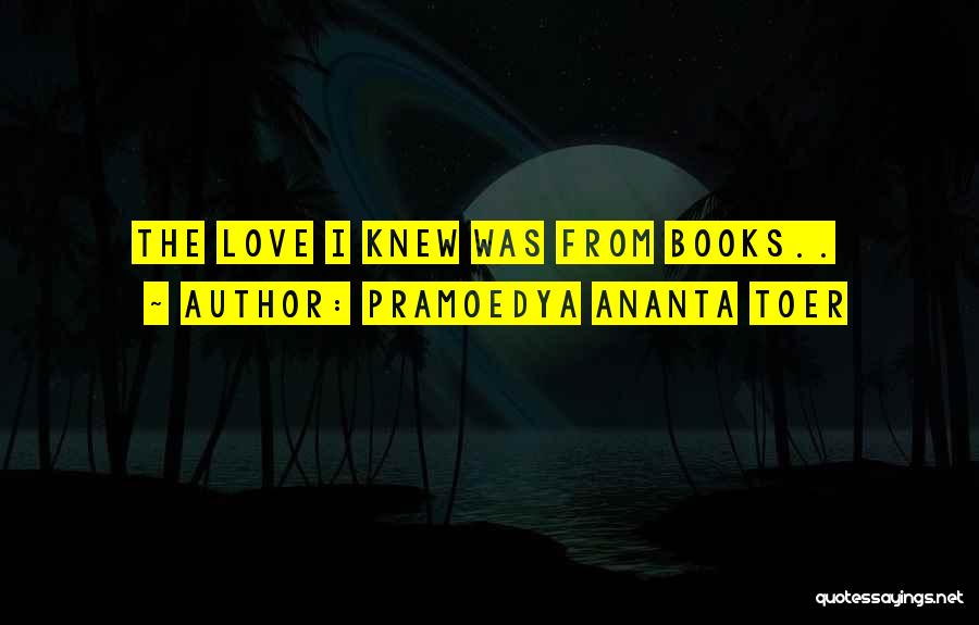 Pramoedya Ananta Toer Quotes: The Love I Knew Was From Books..