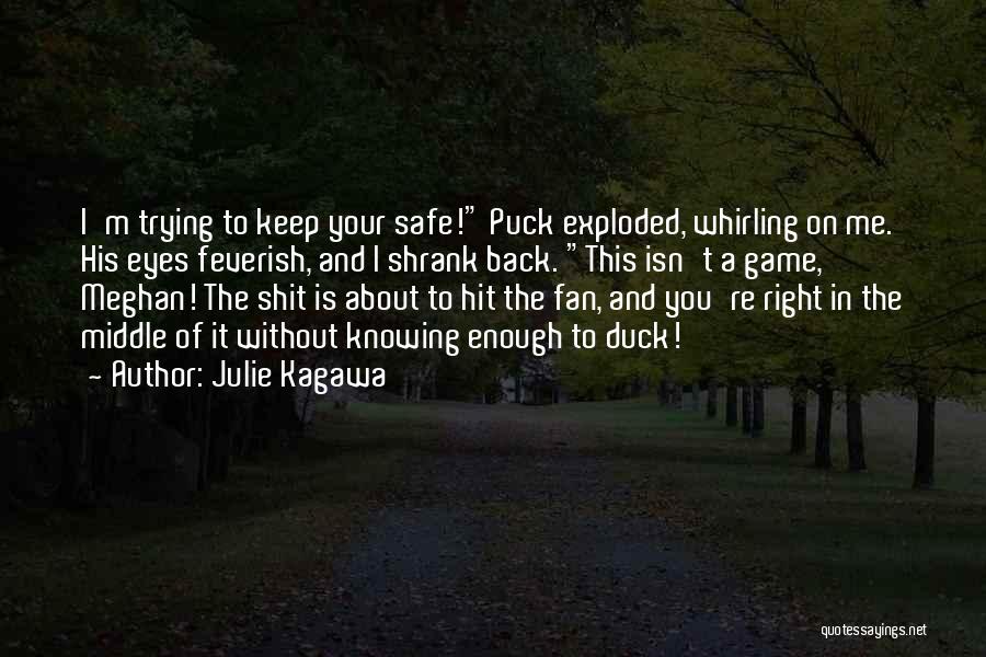 Julie Kagawa Quotes: I'm Trying To Keep Your Safe! Puck Exploded, Whirling On Me. His Eyes Feverish, And I Shrank Back. This Isn't