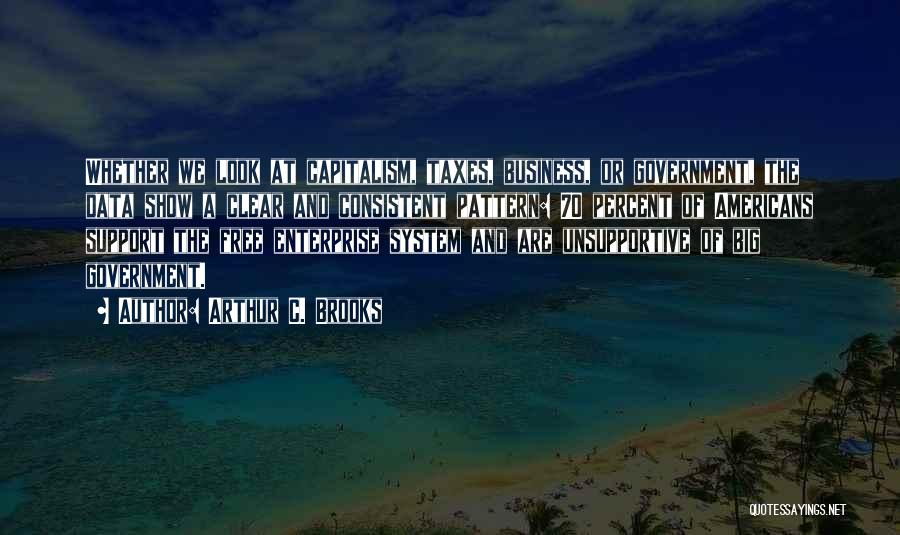 Arthur C. Brooks Quotes: Whether We Look At Capitalism, Taxes, Business, Or Government, The Data Show A Clear And Consistent Pattern: 70 Percent Of